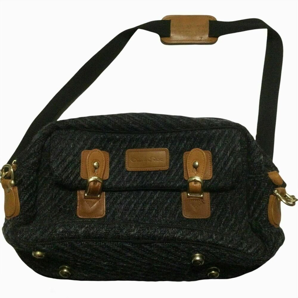 Oscar de la Renta Vintage 80s Weekender Bag Detachable Shoulder Strap